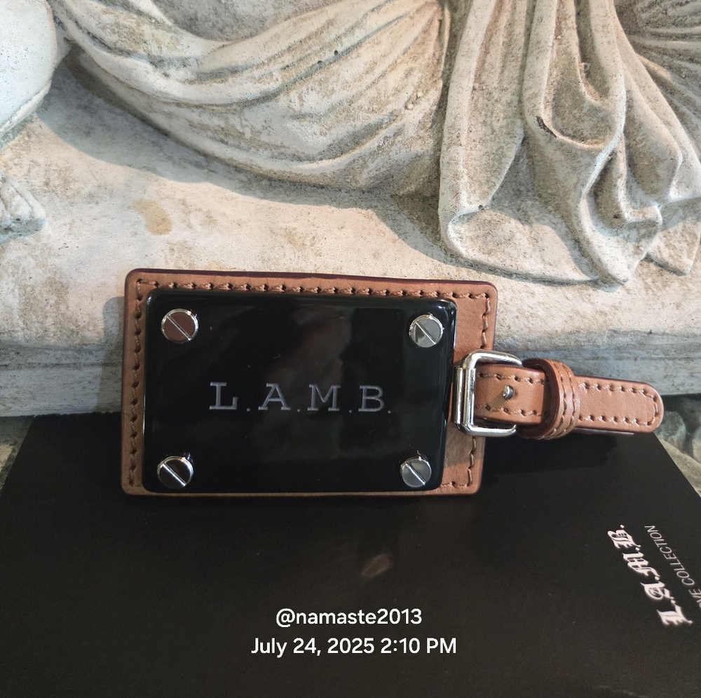 L.A.M.B. Gwen Stefani Leather Bag Charm Tag Designer Vintage #150 - Picture 4 of 8
